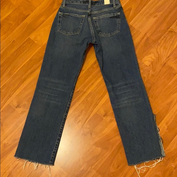 Zara Straight Leg High-Rise Slit Leg Jeans - Picture 10 of 14